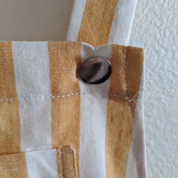 NWOT Yellow Striped Overall Dress - Picture 3 of 6